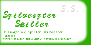 szilveszter spiller business card